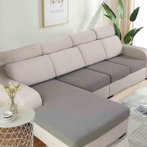 أغطية وسائد مقعد مقاومة للماء بنسبة 100%، أغطية وسائد للأريكة مقسمة، غطاء كرسي قابل للتمدد على شكل حرف L، واقي أثاث للحيوانات الأليفة (غطاء كرسي، كحلي) in Kuwait