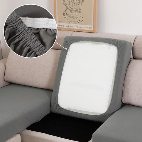 أغطية وسائد مقعد مقاومة للماء بنسبة 100%، أغطية وسائد للأريكة مقسمة، غطاء كرسي قابل للتمدد على شكل حرف L، واقي أثاث للحيوانات الأليفة (غطاء كرسي، كحلي) in Kuwait