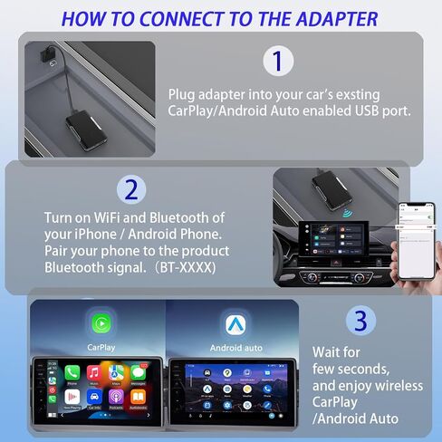 محول Carplay اللاسلكي Magic Box 2.0 ومحول Android Auto، مع مخرج YouTube/Hulu/Netflix/Spotify/Disney+/HDMI، التوصيل والتشغيل، مناسب للسيارات من 2016 وiPhone iOS 10+ in Saudi Arabia