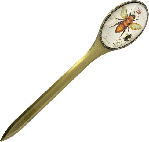 فتاحة رسائل نحل العسل الفرنسية، نحاس وزجاج، علبة هدايا، 7.25 بوصة طول in Kuwait