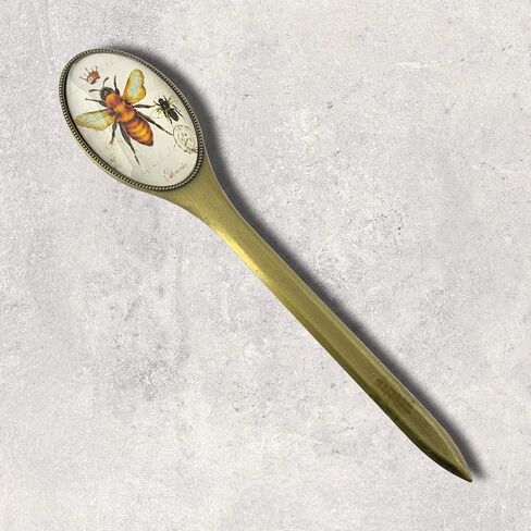 فتاحة رسائل نحل العسل الفرنسية، نحاس وزجاج، علبة هدايا، 7.25 بوصة طول in Kuwait