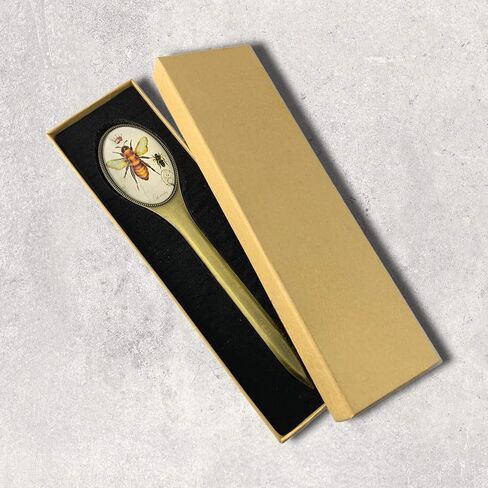 فتاحة رسائل نحل العسل الفرنسية، نحاس وزجاج، علبة هدايا، 7.25 بوصة طول in Kuwait