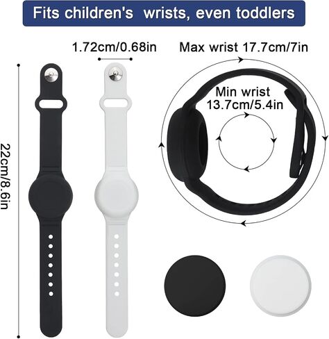 SAVITA 2pcs Kids Wristband for AirTag, Waterproof Silicone AirTag Bracelet for Kids Toddler Elder Adjustable Watch Band Kids Anti Lost AirTag Case Holder for Hiding GPS Tracker in Saudi Arabia
