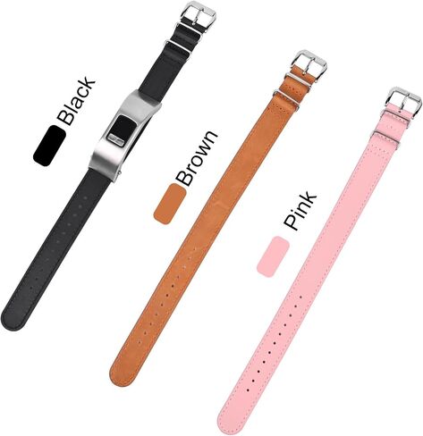 Leather Sheet Strap Compatible with Garmin vivofit 4 Activity Tracker Bands Replacement Watchband with Metal Case in Saudi Arabia