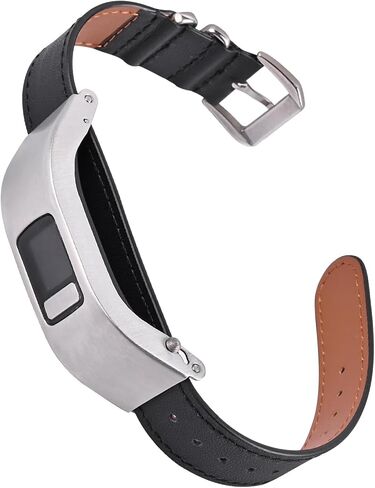 Leather Sheet Strap Compatible with Garmin vivofit 4 Activity Tracker Bands Replacement Watchband with Metal Case in Saudi Arabia