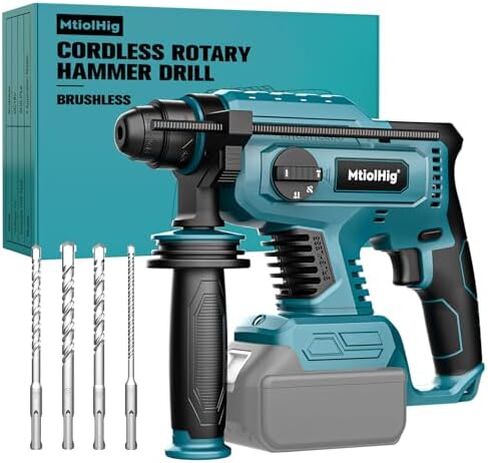 7/8" Rotary Hammer Drill for Makita 18V Battery: SDS-Plus Cordless Drill with Safety Clutch for Concrete Masonry, 2.5 Joules Power Drill, Including 4 Drill Bits in Kuwait