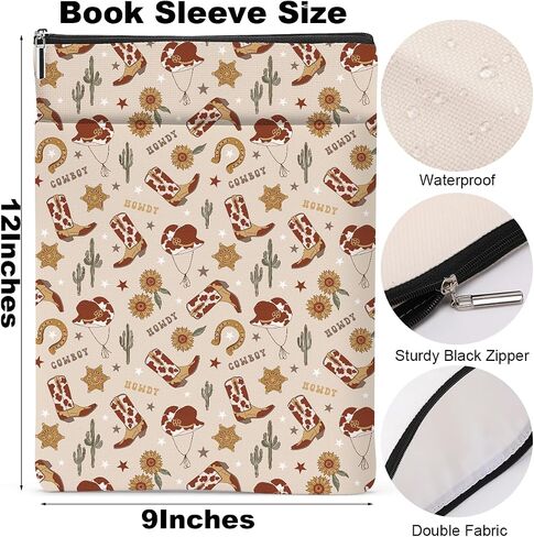 Retro Western Sunflower Gifts Book Lovers Gifts Book Sleeve Book Pouch Book Protector Western Stuff Western Gifts for Women Girls Friend Sister Coworker Birthday Book Accessories Book Club Gifts in Saudi Arabia