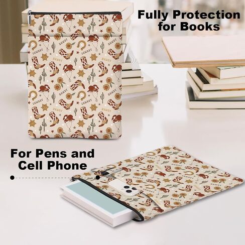 Retro Western Sunflower Gifts Book Lovers Gifts Book Sleeve Book Pouch Book Protector Western Stuff Western Gifts for Women Girls Friend Sister Coworker Birthday Book Accessories Book Club Gifts in Saudi Arabia