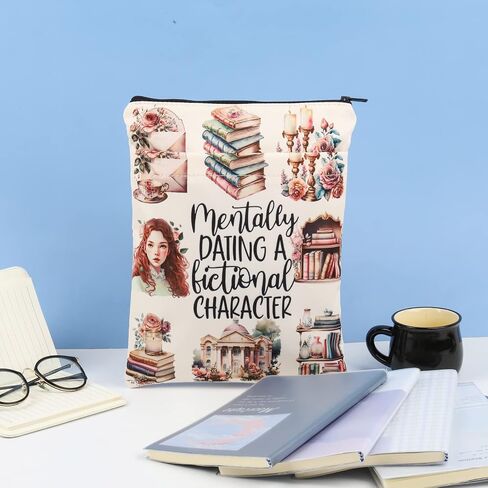 KEYCHIN Book Lover Book Sleeve Booktok Gifts عقليًا، واقي غطاء كتاب لشخصية خيالية لكتاب الطالب الذي يذاكر كثيرا (يؤرخ عقليا-BS) in Saudi Arabia