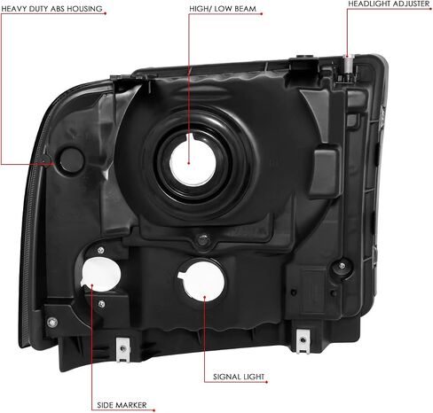 DNA MOTORING HL-OH-FSD05-CH-CL1 Chrome Housing Headlights Compatible with 05-07 F250 F350 F450 F550 SD in Saudi Arabia