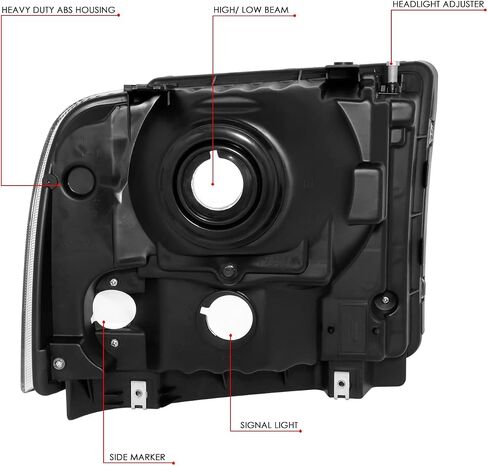 DNA MOTORING HL-OH-FSD05-CH-CL1 Chrome Housing Headlights Compatible with 05-07 F250 F350 F450 F550 SD in Saudi Arabia