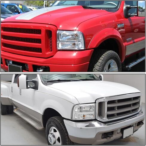 DNA MOTORING HL-OH-FSD05-CH-CL1 Chrome Housing Headlights Compatible with 05-07 F250 F350 F450 F550 SD in Saudi Arabia