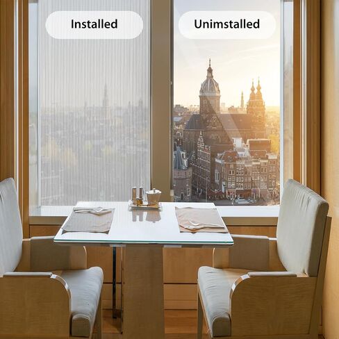 Harvakids Reeded Glass Window Film, Window Privacy Film, Frosted Glass Window Film, 3D Heat Blocking Window Decals Non Adhesive for Bathroom Living Room Office in Saudi Arabia