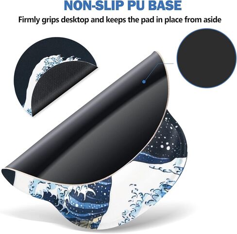 AIMSA Ergonomic Mouse Pad with Wrist Rest Support Gel Memory, Non-Slip PU Base Wrist Rest Pad for Home, Office, Work, Game, Easy Typing, Pain Relief, Comfortable, Durable, Flowers Plants in Kuwait