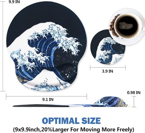 AIMSA Ergonomic Mouse Pad with Wrist Rest Support Gel Memory, Non-Slip PU Base Wrist Rest Pad for Home, Office, Work, Game, Easy Typing, Pain Relief, Comfortable, Durable, Flowers Plants in Kuwait