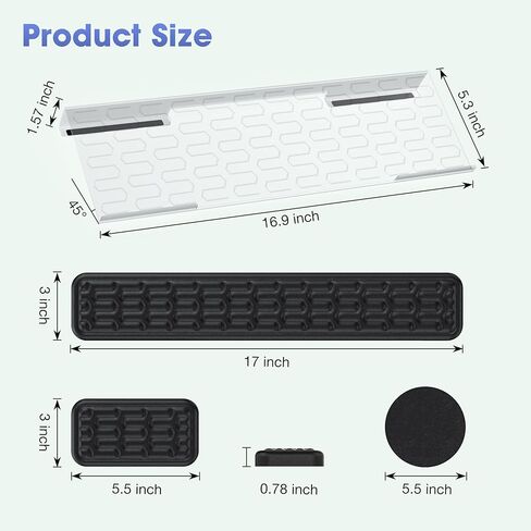 حامل لوحة مفاتيح الكمبيوتر HONKID لسطح المكتب ومساند المعصم للماوس ولوحة المفاتيح، حامل لوحة مفاتيح مائل من الأكريليك الأسود 4 في 1 مع وسادات مسند المعصم للكتابة المريحة، أسود in Kuwait