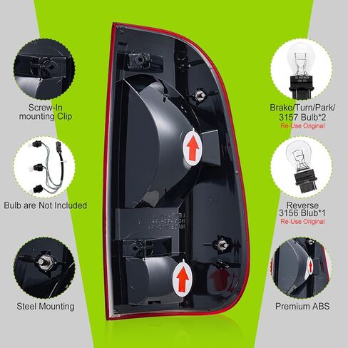 Tail lights For 1997-2003 Ford F-150 Rear Lights Assembly Unit Styleside | FO2800117 FO2801117 replacement for F85Z-13405CA F85Z-13404CA Driver and Passenger Side Dark red in Kuwait