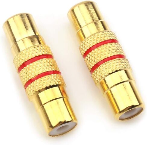 محول توصيل RCA أنثى إلى RCA أنثى، مع غطاء مطلي بالذهب لوصلة كابل مكبرات الصوت (2rca F-F-1pack) in Saudi Arabia