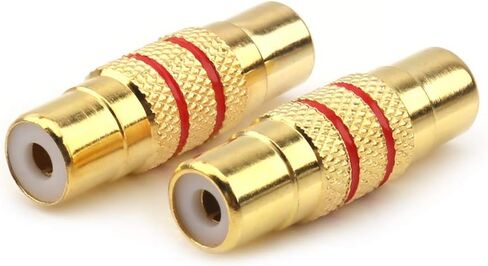 محول توصيل RCA أنثى إلى RCA أنثى، مع غطاء مطلي بالذهب لوصلة كابل مكبرات الصوت (2rca F-F-1pack) in Saudi Arabia