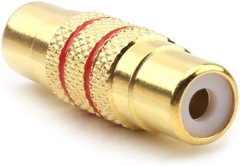 محول توصيل RCA أنثى إلى RCA أنثى، مع غطاء مطلي بالذهب لوصلة كابل مكبرات الصوت (2rca F-F-1pack) in Saudi Arabia