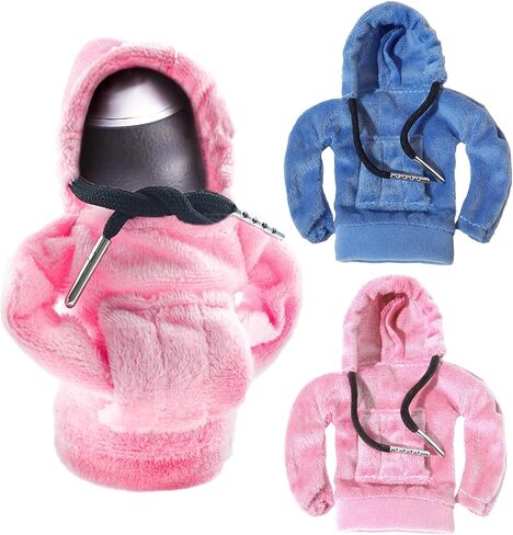 قطعتان من غطاء ناقل حركة تروس السيارة، غطاء مقبض ناقل الحركة عالمي عصري ومضحك عصا تروس بقلنسوة ملحقات السيارة الداخلية ديكورات (أزرق + وردي) in Kuwait