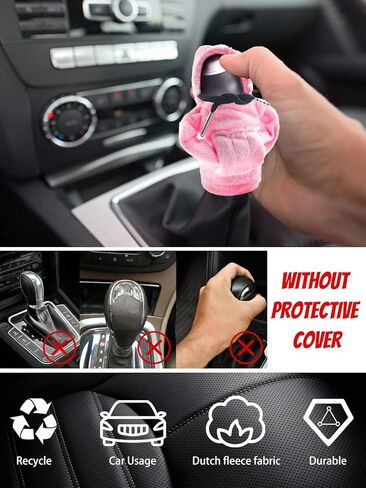 قطعتان من غطاء ناقل حركة تروس السيارة، غطاء مقبض ناقل الحركة عالمي عصري ومضحك عصا تروس بقلنسوة ملحقات السيارة الداخلية ديكورات (أزرق + وردي) in Kuwait