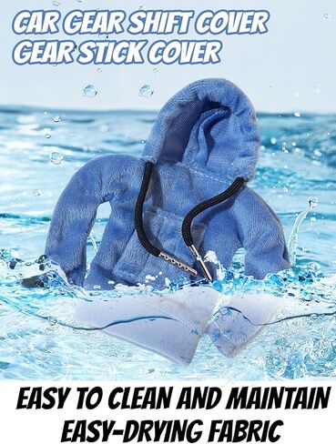 قطعتان من غطاء ناقل حركة تروس السيارة، غطاء مقبض ناقل الحركة عالمي عصري ومضحك عصا تروس بقلنسوة ملحقات السيارة الداخلية ديكورات (أزرق + وردي) in Kuwait