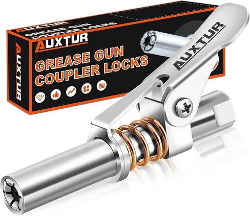 Grease Gun Coupler, 14000 PSI High Pressure Coupler Quick Release Grease, Compatible with All Grease Guns 1/8" NPT Grease Gun Fitting 2PCS in Kuwait