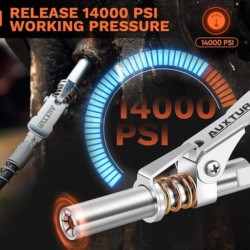 Grease Gun Coupler, 14000 PSI High Pressure Coupler Quick Release Grease, Compatible with All Grease Guns 1/8" NPT Grease Gun Fitting 2PCS in Kuwait