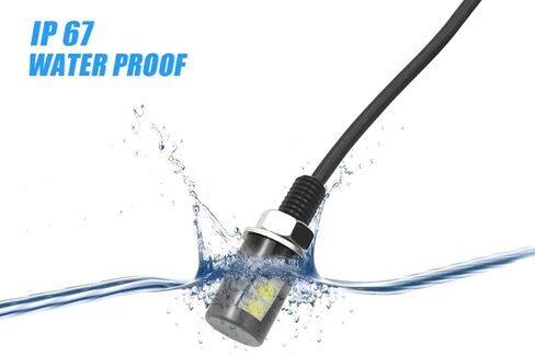 ضوء لوحة الترخيص، 2 قطعة 12 فولت 3-SMD 2835 رقاقة مقاومة للماء مسمار لولبي LED ضوء/مصباح عالمي لمعظم السيارات والمركبات وإضاءة لوحة الترخيص والديكور (أصفر) in Saudi Arabia