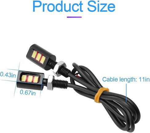 ضوء لوحة الترخيص، 2 قطعة 12 فولت 3-SMD 2835 رقاقة مقاومة للماء مسمار لولبي LED ضوء/مصباح عالمي لمعظم السيارات والمركبات وإضاءة لوحة الترخيص والديكور (أصفر) in Kuwait