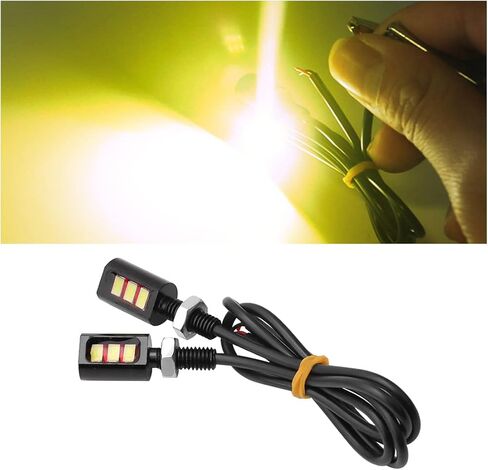 ضوء لوحة الترخيص، 2 قطعة 12 فولت 3-SMD 2835 رقاقة مقاومة للماء مسمار لولبي LED ضوء/مصباح عالمي لمعظم السيارات والمركبات وإضاءة لوحة الترخيص والديكور (أصفر) in Kuwait