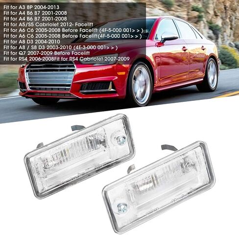 Tbest License Plate Light,License Plate Lamp,Pair of License Plate Light 8E0807430A 8E0807430B Fit for A3 A4 A5 A6 C6 A8 D3 Q7 RS4 8E0807430A 8e0807430a in Saudi Arabia