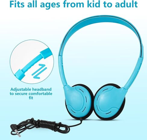 Kids Headphones Bulk 10 Pack for School Classroom Student Children Toddler Boys Girls Teen and Adult,Class Set of Headphones for Students Computer 3.5mm Jack (10 Mixed Colors) in Saudi Arabia