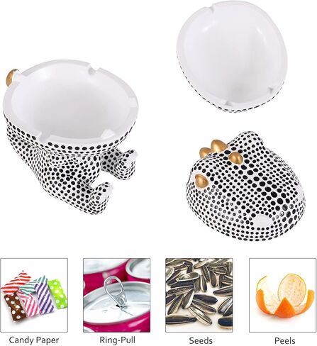 منفضة سجائر باردة مع غطاء في الهواء الطلق نقطة موجة الفن ديناصور علبة رماد للأعشاب ديكور المنزل ديكورات حديثة هدايا لغرفة المعيشة وغرفة النوم والرف والمكتب in Kuwait