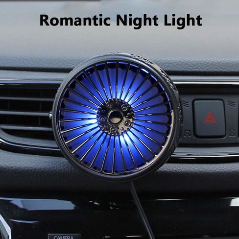 Car Mini Portable Fan, 3 Mode Wind Speed Adjustment, Clip Mount, Center Console Mount, Night Light Design, Wheel Tire Fan in Saudi Arabia