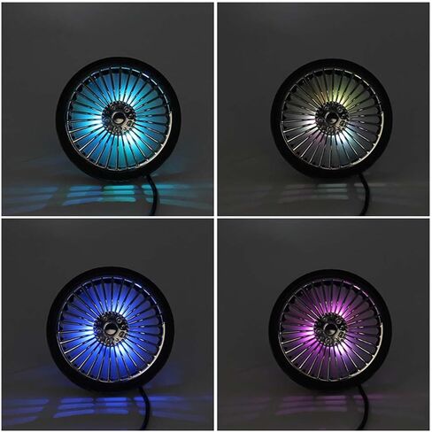 Car Mini Portable Fan, 3 Mode Wind Speed Adjustment, Clip Mount, Center Console Mount, Night Light Design, Wheel Tire Fan in Saudi Arabia