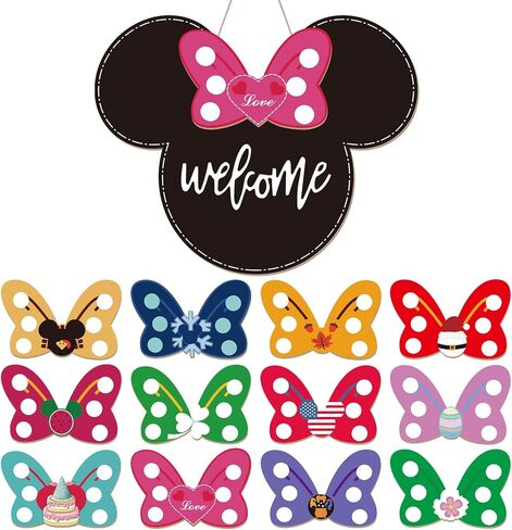 لافتة ترحيب للباب الأمامي، ديكور باب أمامي على شكل فراشة موسمية قابلة للتبديل، ديكورات جدارية من الخشب الريفي لعطلات عيد الميلاد وعيد الحب in Kuwait