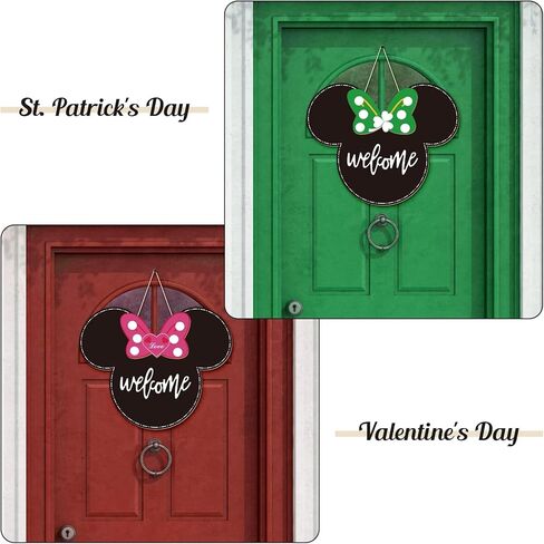 لافتة ترحيب للباب الأمامي، ديكور باب أمامي على شكل فراشة موسمية قابلة للتبديل، ديكورات جدارية من الخشب الريفي لعطلات عيد الميلاد وعيد الحب in Kuwait