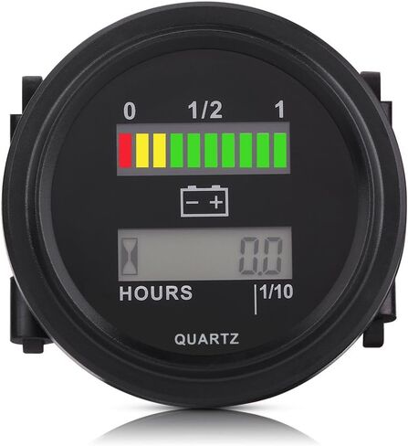 Battery Indicator Meter Gauge, Keenso 12V/24V/36V/48V/72V LED Digital Battery Indicator Gauge with LCD Hour Meter for Golf Carts in Saudi Arabia