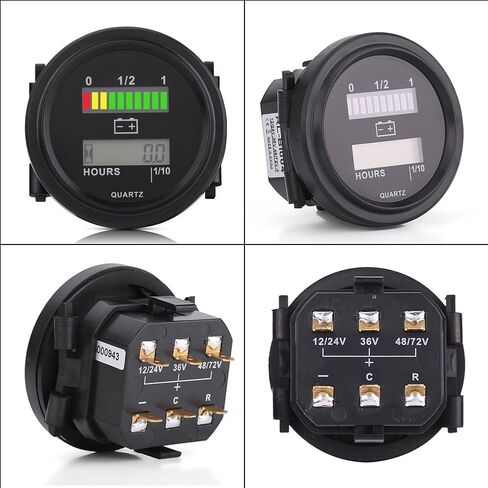 Battery Indicator Meter Gauge, Keenso 12V/24V/36V/48V/72V LED Digital Battery Indicator Gauge with LCD Hour Meter for Golf Carts in Saudi Arabia
