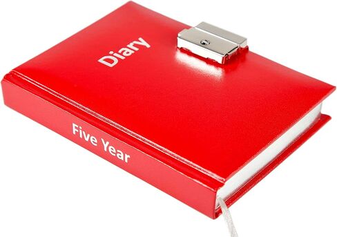 Esposti 5 Year Undated Lockable Diary Compact Easy To Use Five-Year Journal - Red - Size: 4.4" × 5.8" in Saudi Arabia