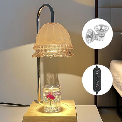 Candle Warmer Lamp with Timer - Cozy Home Decor Aesthetic, Vintage & Dark Bedroom Decor, Ideal House Gift & Mother's Day Anthology in Saudi Arabia
