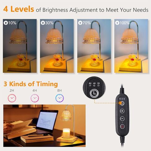 Candle Warmer Lamp with Timer - Cozy Home Decor Aesthetic, Vintage & Dark Bedroom Decor, Ideal House Gift & Mother's Day Anthology in Saudi Arabia