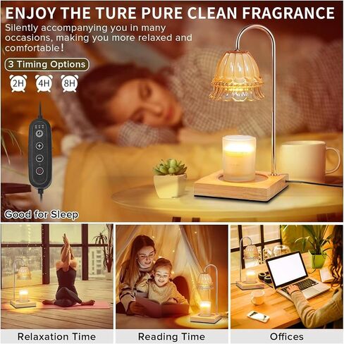 Candle Warmer Lamp with Timer - Cozy Home Decor Aesthetic, Vintage & Dark Bedroom Decor, Ideal House Gift & Mother's Day Anthology in Saudi Arabia