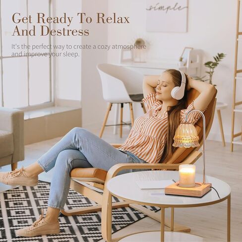 Candle Warmer Lamp with Timer - Cozy Home Decor Aesthetic, Vintage & Dark Bedroom Decor, Ideal House Gift & Mother's Day Anthology in Saudi Arabia