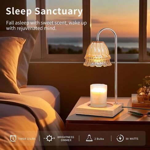 Candle Warmer Lamp with Timer - Cozy Home Decor Aesthetic, Vintage & Dark Bedroom Decor, Ideal House Gift & Mother's Day Anthology in Saudi Arabia