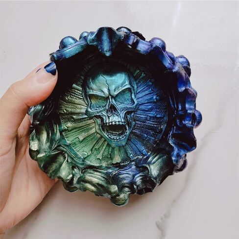 iSuperb Resin Mold, Skull Silicone Molds Ashtrays Mold Halloween Skulls DIY Craft Gift Epoxy Resin Casting Molds Jewelry Storage Mould for Party, Home Decoration in Saudi Arabia
