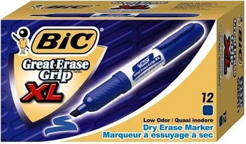 قلم التحديد الجاف Great Erase Grip XL من بيك، أزرق، 12 قلم تحديد (3 عبوات من 12 قلم تحديد) in Saudi Arabia