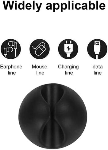 مشابك كابل حامل الحبل، منظم سلك إدارة كابل المكتب، 16 حزمة سوداء، منظم كابل مثالي، حامل سلك للمكتب، المنضدة، شاحن الهاتف، الكمبيوتر، المنزل، المكتب، السيارة in Kuwait